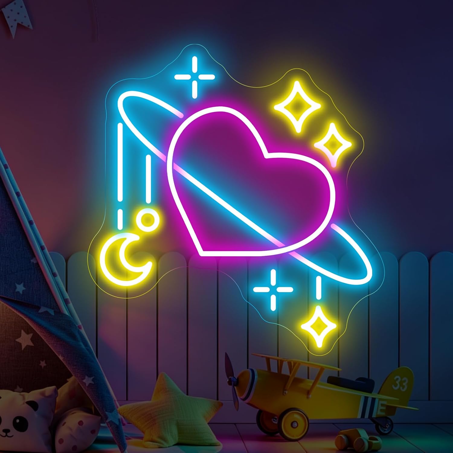 Baby Nursery Wall Lights - 우주 행성 네온사인 LED 네온 조명