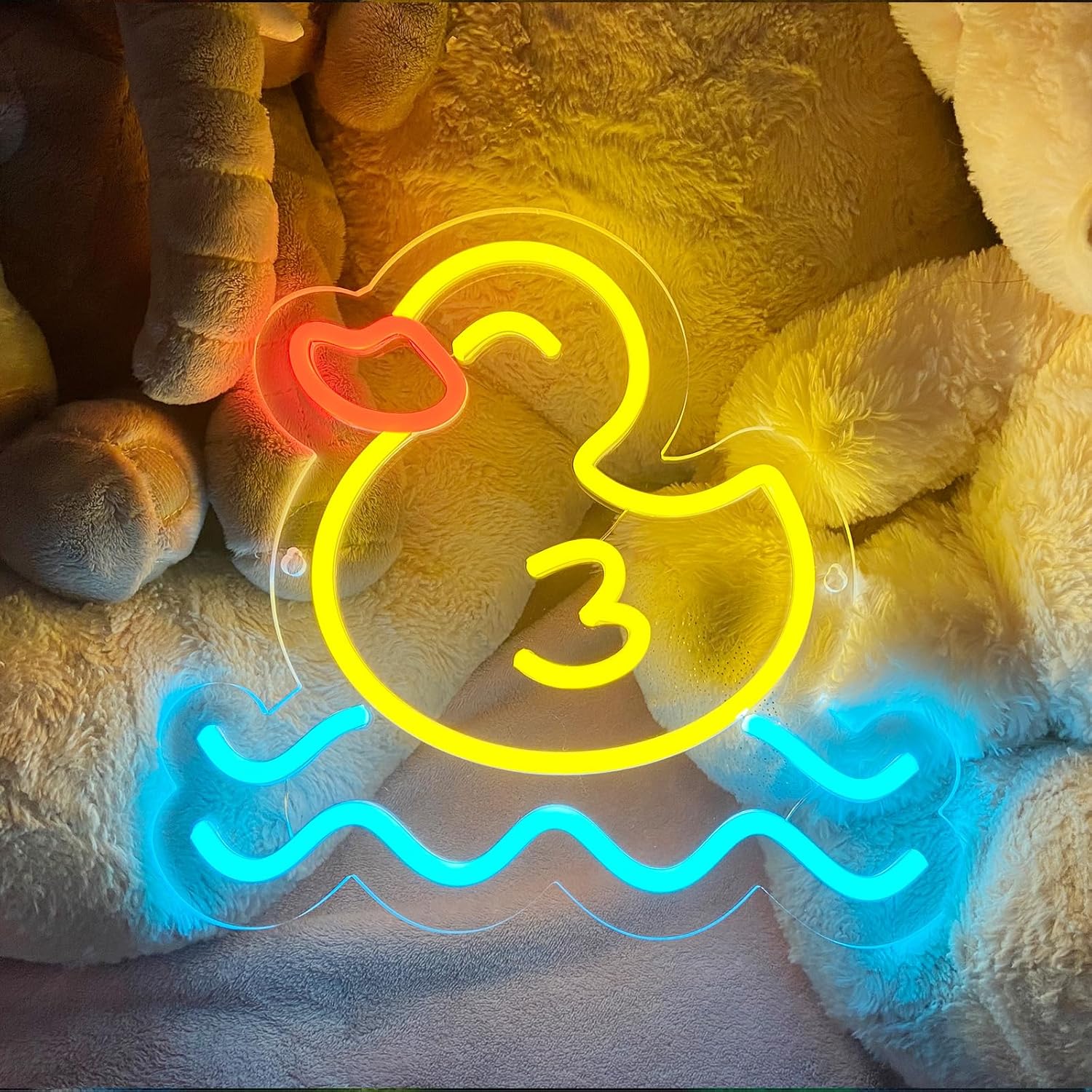 오리 모양의 네온사인 LED 벽 장식, USB 전원 방 - Baby Nursery Wall Lights 리뷰 및 가격